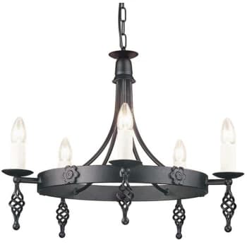 Belfry - 5 Light Chandelier Black Finish, E14 - Elstead