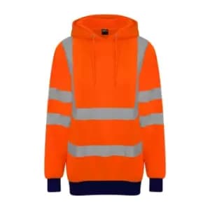 Pro RTX High Visibility Unisex Adults Reflective Hoodie (M) (Orange/Navy)