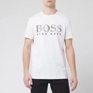 Hugo Boss Crew Neck Large Logo T-Shirt White Size M Men