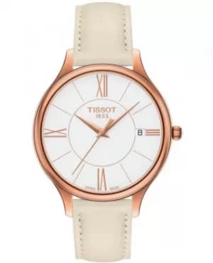 Tissot T-Lady Bella Ora White Dial Cream Leather Strap Womens Watch T103.210.36.018.00 T103.210.36.018.00