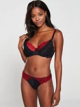Pour Moi Allure Brazilian Brief - Black Red