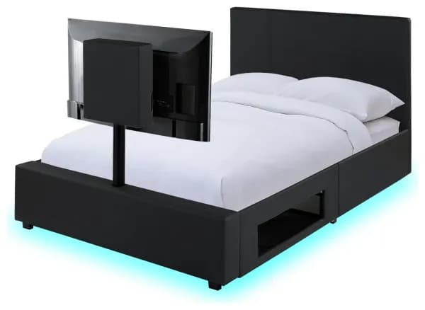 X Rocker Living Ava Double TV and Gaming Bed Frame - Black