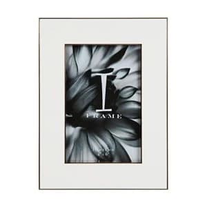4" x 6" - iFrame Die Cast White Photo Frame - Gold Border