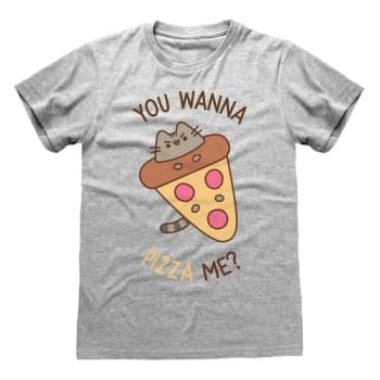 Pusheen - You Wanna Pizza Me Unisex XX-Large T-Shirt - Grey