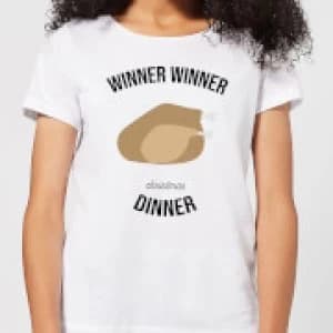Winner Winner Christmas Dinner Womens Christmas T-Shirt - White - 3XL