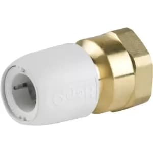 Hep2O Female Adaptor Brass Socket 15mm x 1/2" in White Plastic/Brass