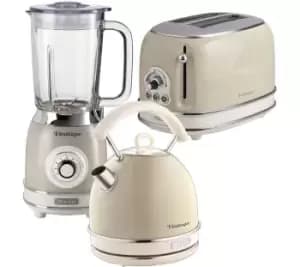 Ariete Vintage ARPK25 2 Slice Toaster, Traditional Kettle & Blender Bundle