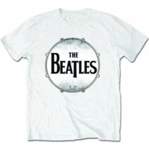 The Beatles Drumskin White T Shirt: Medium