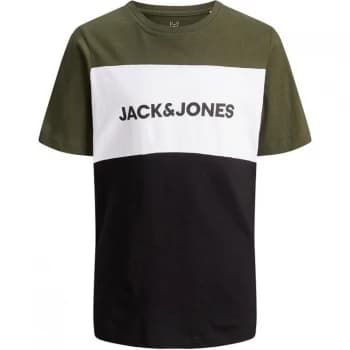 Jack and Jones & Jones Logo Blocking T-Shirt - Forest Night