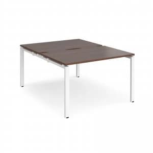 Adapt II Back to Back Desk s 1200mm x 1600mm - White Frame Walnut top