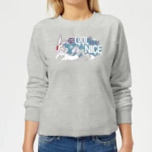 Looney Tunes Its Cool To Be Nice Womens Christmas Sweatshirt - Grey - 3XL