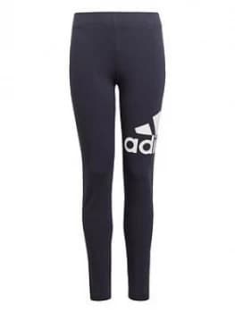 Adidas Girls Junior Branded Tight - Grey/White