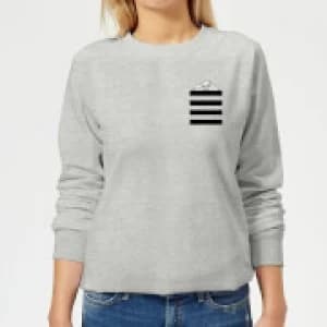 Looney Tunes Taz Stripes Pocket Print Womens Sweatshirt - Grey - L