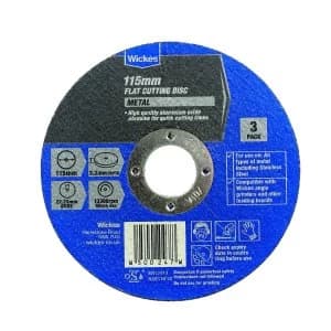 Wickes Metal Flat Cutting Disc 115mm - Pack of 3