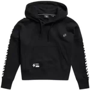 Superdry Tape Crop Hoodie - Black