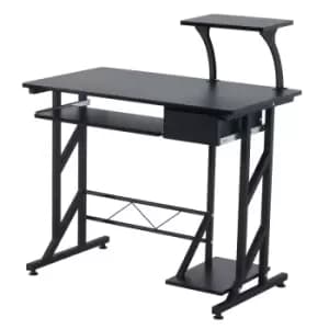Zennor Space Saving Computer Desk with Storage - Black
