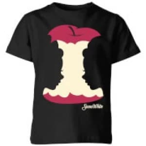 Disney Princess Colour Silhouette Snow White Apple Kids T-Shirt - Black - 11-12 Years