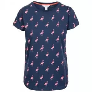 Trespass Womens Carolyn Short Sleeved Patterned T Shirt (M) (Navy Flamingo)