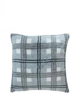 Gallery Faux Fur Check Cushion