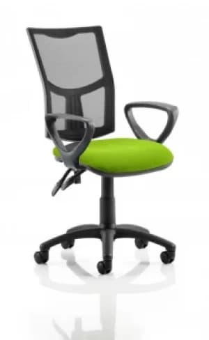 Eclipse II Lever Task Operator Chair Mesh Back With Bespoke Colour Seat With loop Arms in Lime