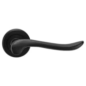 Serozzetta Verdun Matt Black Round Rose Door Handle - 1 Pair