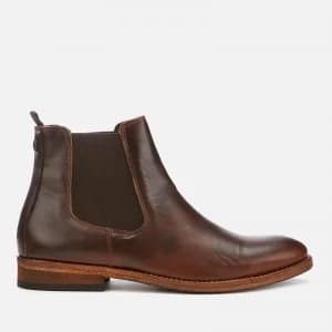 Barbour Mens Bedlington Leather Chelsea Boots - Mahogany - UK 7 - Tan