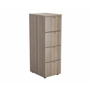 TC Office Deluxe 4 Drawer Filing Cabinet A4 Height 1365mm, Grey Oak Effect