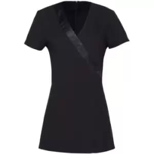 Premier Womens/Ladies Rose Beauty & Spa Wrap Satin Trim Tunic (12) (Black) - Black