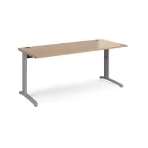 Office Desk Wheelchair Friendly Rectangular Desk 1800mm Beech Tops With Silver Frames TR10