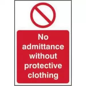 Prohibition Rigid PVC Sign 200 x 300mm - No Admittance Without