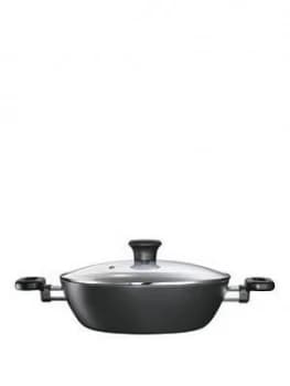 Tefal 26Cm Kadai And Glass Lid - Black