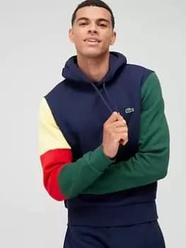Mens Lacoste Hooded Sweatshirt Size 3 - S Navy Blue / Green / Red / Yellow