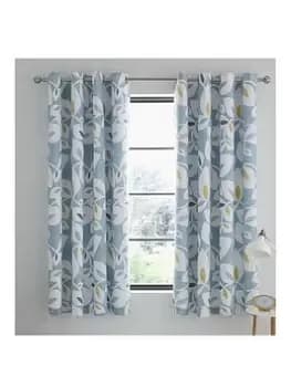 Catherine Lansfield Inga Leaf Eyelet Lined Curtains
