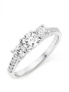 Beaverbrooks 9Ct White Gold Three Stone Cubic Zirconia Ring