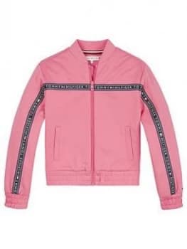 Tommy Hilfiger Girls Tape Track Top, Pink, Size Age: 10 Years, Women