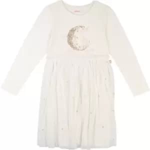 Billieblush Girls Beige mesh dress with long sleeves - Beige