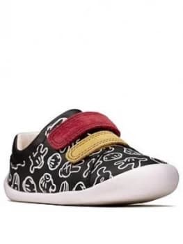 Clarks Mickey Mouse Roamer Comic Shoes - Black, Size 2.5 Younger
