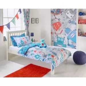 Riva Home Robot Childrens/Kids Duvet Set (Toddler (120 x 150cm)) (Blue) - Blue