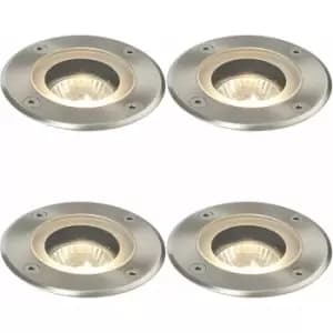 4 pack Marine Grade IP65 Round Ground Light - 50W GU10 - Stainless Steel
