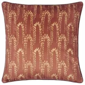 Wisteria Printed Velvet Cushion Sienna, Sienna / 50 x 50cm / Polyester Filled