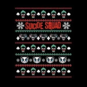 DC Suicide Squad Knit Pattern Womens Christmas Sweatshirt - Black
