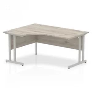 Impulse Cantilever 1600 Left Hand Crescent Desk Grey Oak