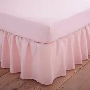 Poetry Plain Dye 144 Thread Count Combed Yarns Pink Double Platform Valance - Charlotte Thomas
