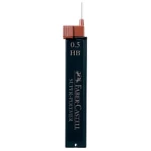 Faber-Castell Mechanical Pencil Leads Refill Super Polymer 0.5mm HB Black Pack of 12