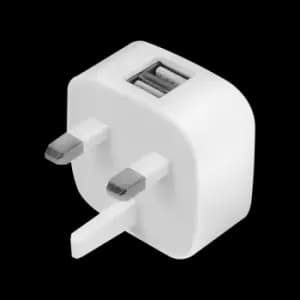 LogiLink USB Wall Charger, 2port, 2x USB-AF, 10.5W, UK version, white