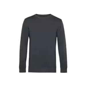 B&C Mens Organic Crew Neck Sweat (S) (Asphalt)
