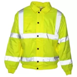 Absolute Apparel Mens Hi Viz Bomber Jacket (2XL) (Saturn Yellow) - Saturn Yellow
