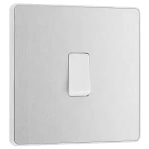 BG Evolve Brushed Steel 20A 16Ax Single Intermediate Light Switch