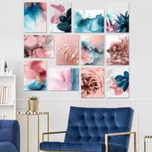 12MDF11 Multicolor Decorative MDF Painting (12 Pieces)