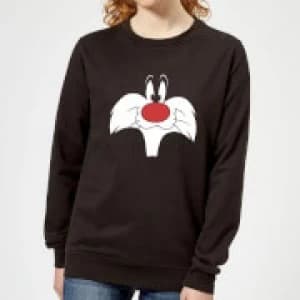 Looney Tunes Sylvester Big Face Womens Sweatshirt - Black